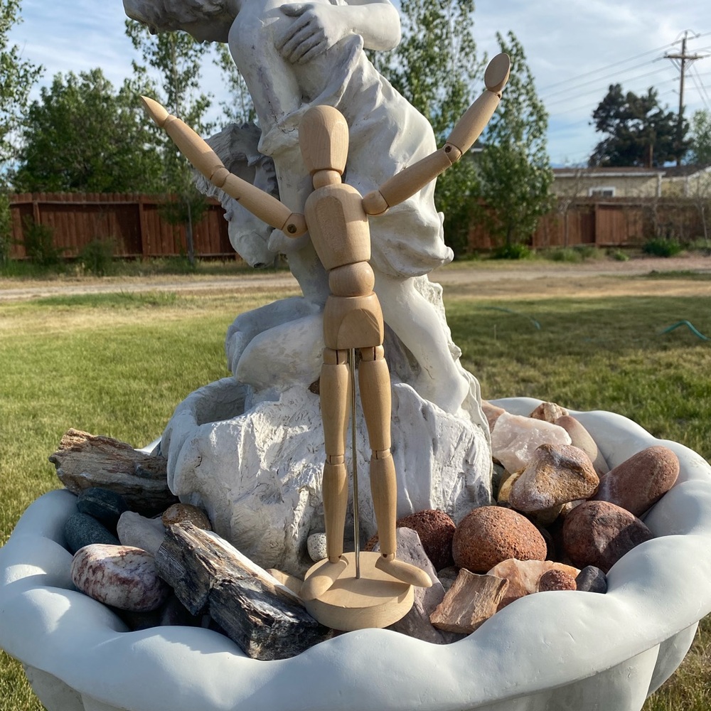 Wooden artist mannequin spring loaded